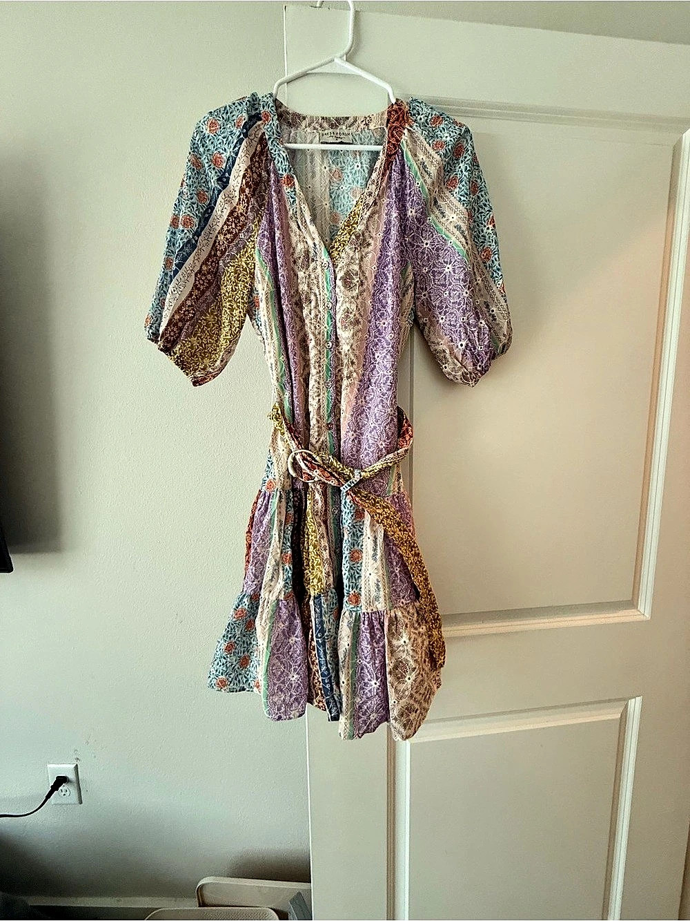 Dress Forum Floral Mini Dress in Blue & Purple Size Medium